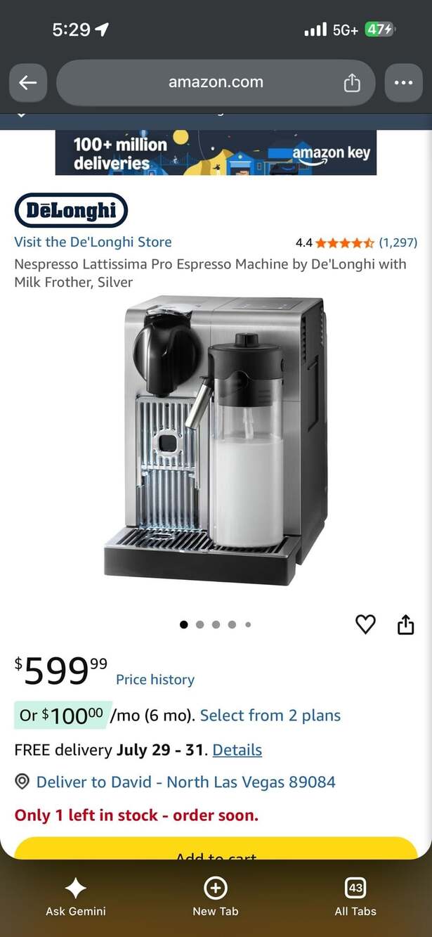 Nespresso Lattissima Pro EN750MB Espresso Machine by De'Longhi